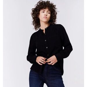 Unpublished- DOLORES Tailored Long Sleeve Shirt
in Black Chambray
